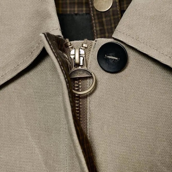 Zara Limited Edition Waxed Trench Coat Sz L - Picture 4 of 8